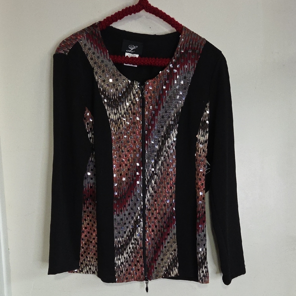 Black and Multicolor Reflective Jacket